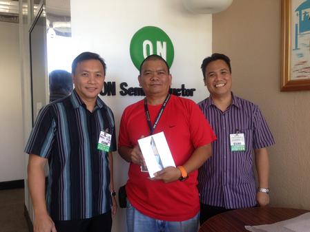 Mr. Rafael Reyes, ON Semiconductor Philippines, won the iPad Mini in a drawing that all customer survey participants were entered into.